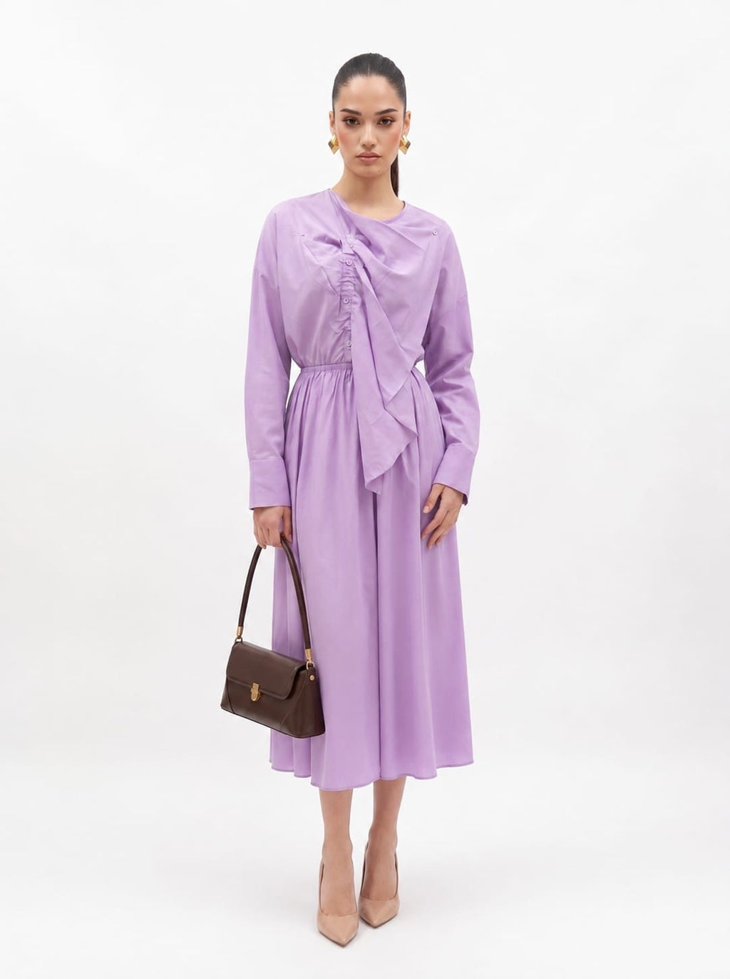 Draped Lavender Co-ord Top & Skirt Set