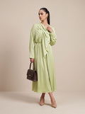 Draped light green Co-ord Top & Skirt Set