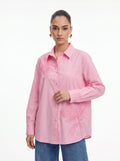 Floral Cutwork Embroidered Pink Cotton Shirt