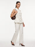 Drawstring Utility Sleeveless Top & Wide-Leg Trousers  Linen Set